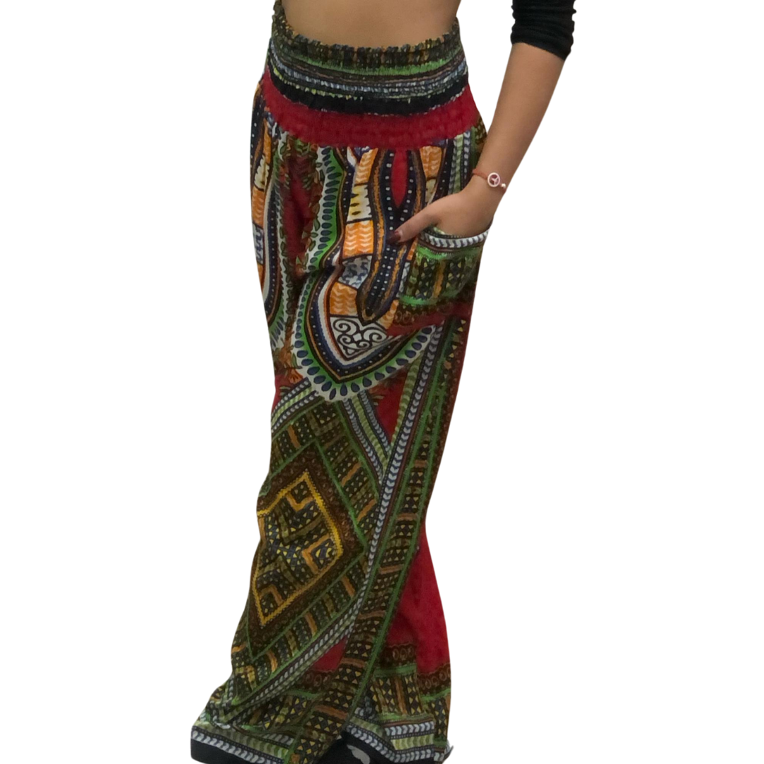 Pantalón de Dama con Estampado Rojo