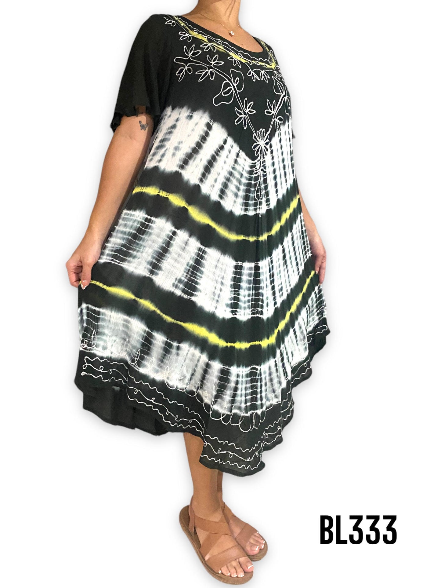 Bata de Dama Estampada con Mangas