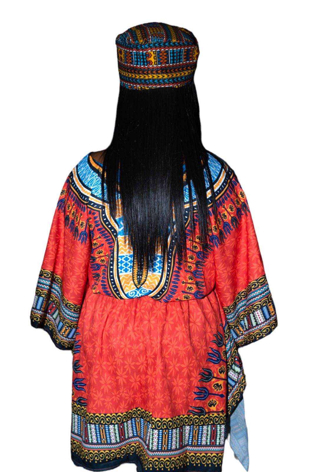 Blusa Top de Dama Afrocaribeño Estampado Naranja