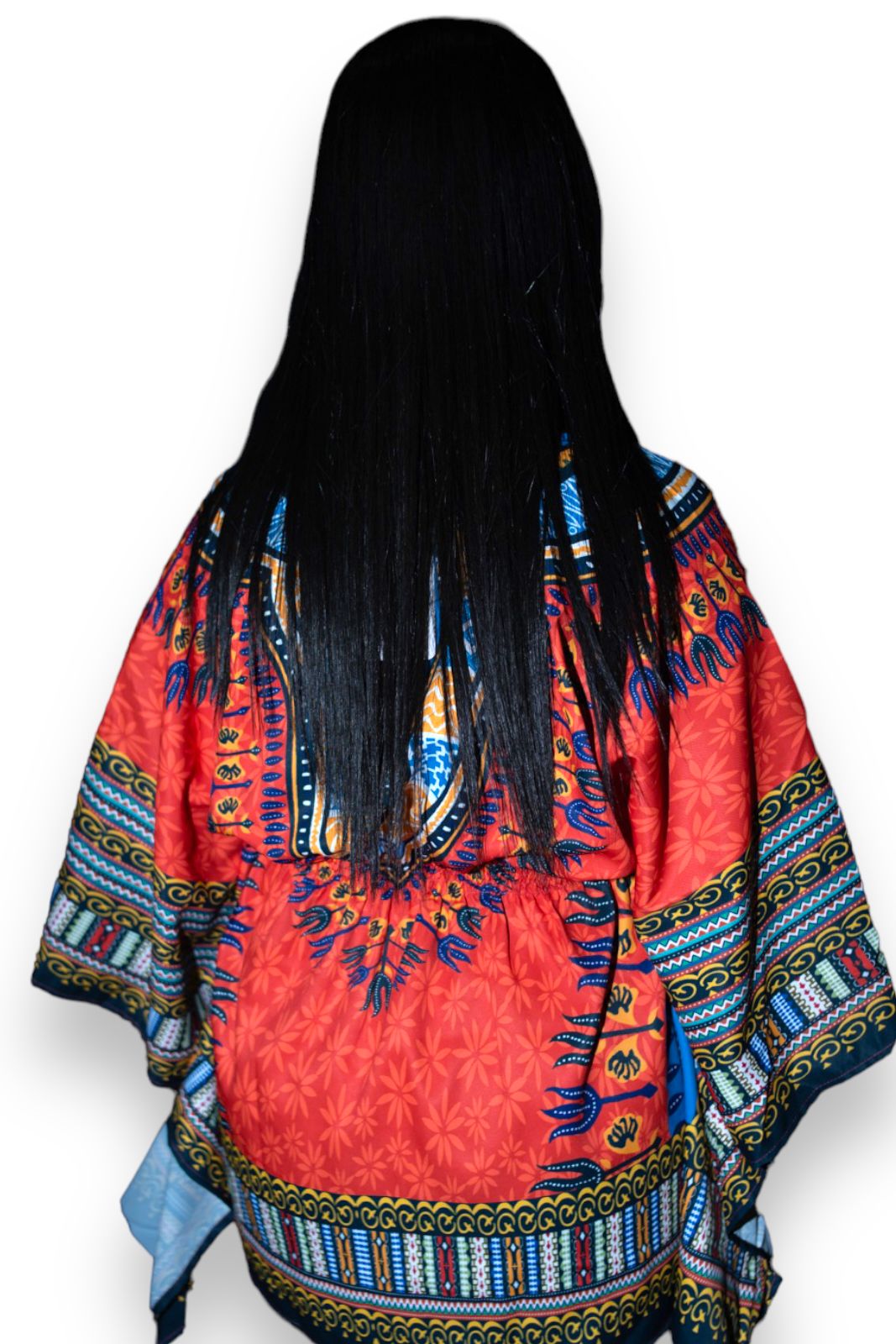 Blusa Top de Dama Afrocaribeño Estampado Naranja