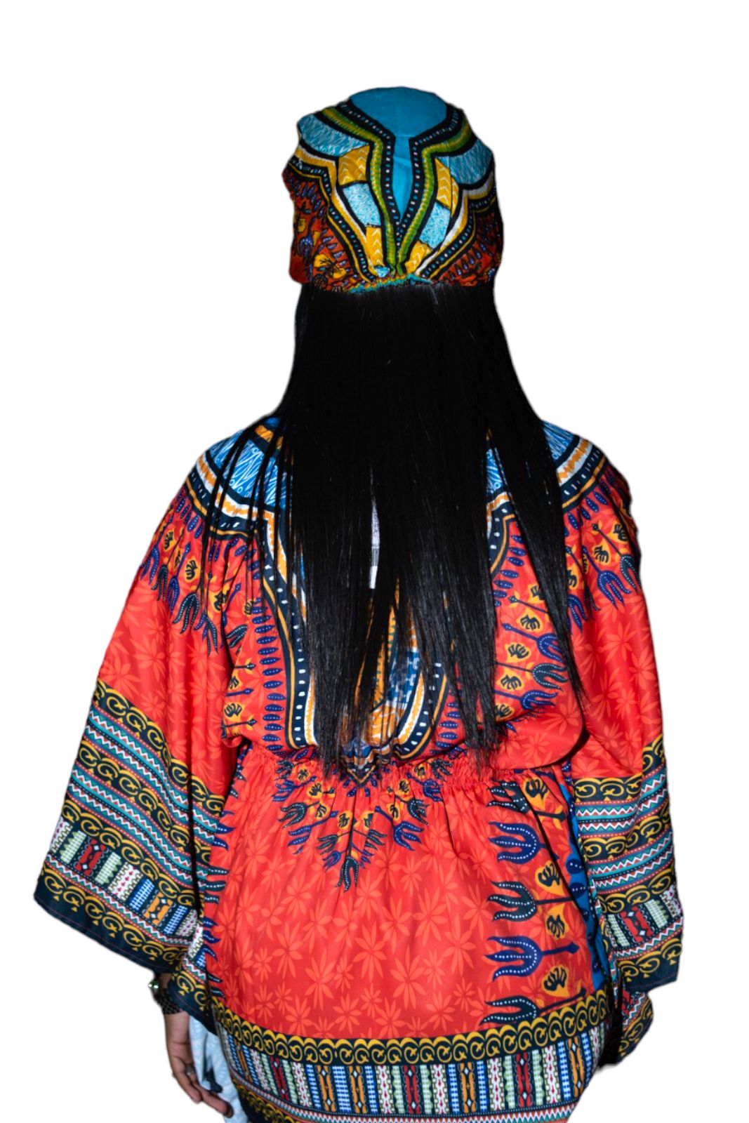 Blusa Top de Dama Afrocaribeño Estampado Naranja