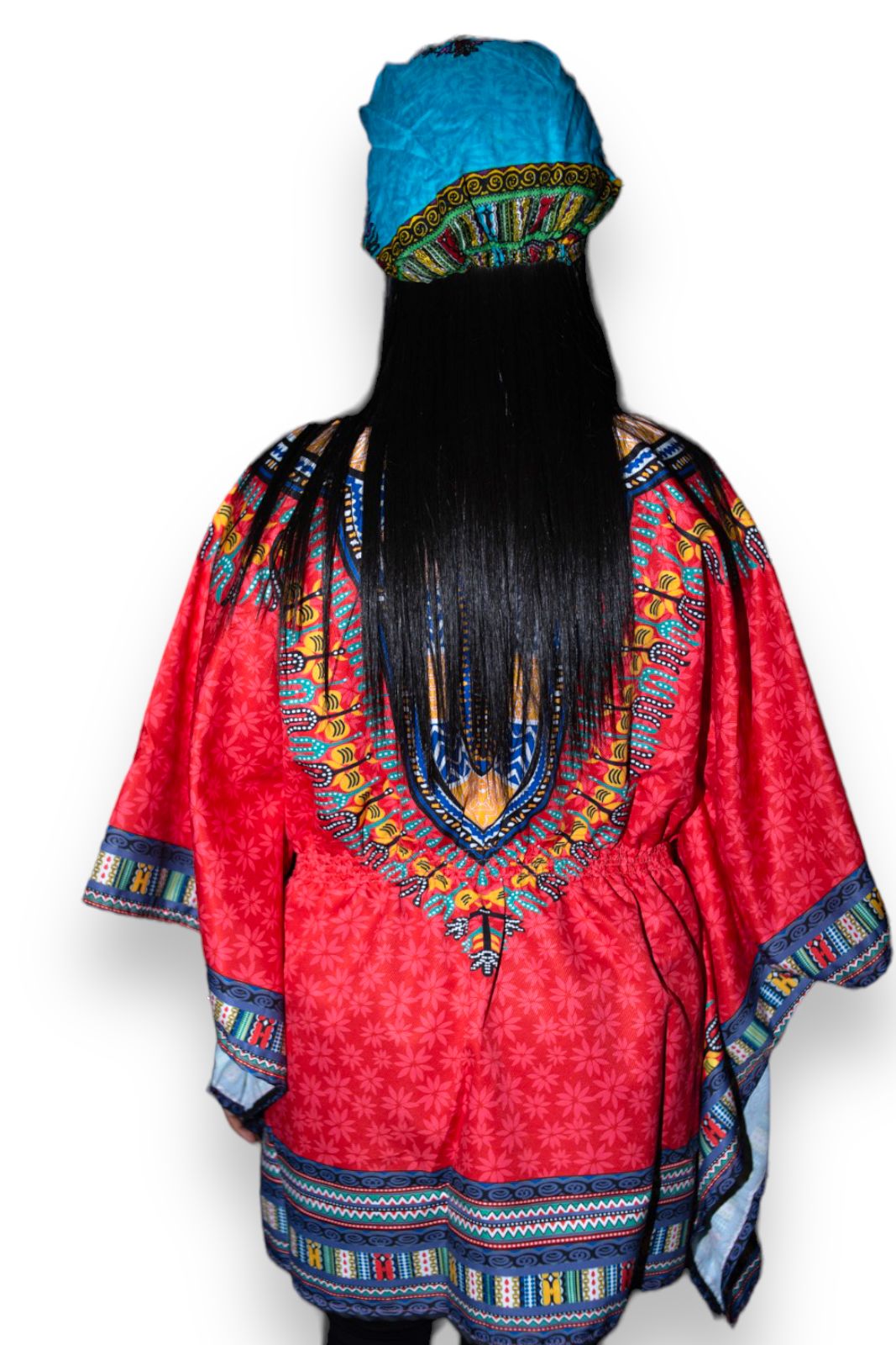 Blusa Top de Dama Afrocaribeño Estampado Rojo