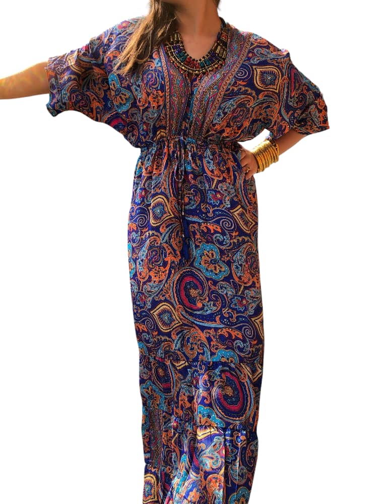Vestido Estampado Largo Casual de Dama
