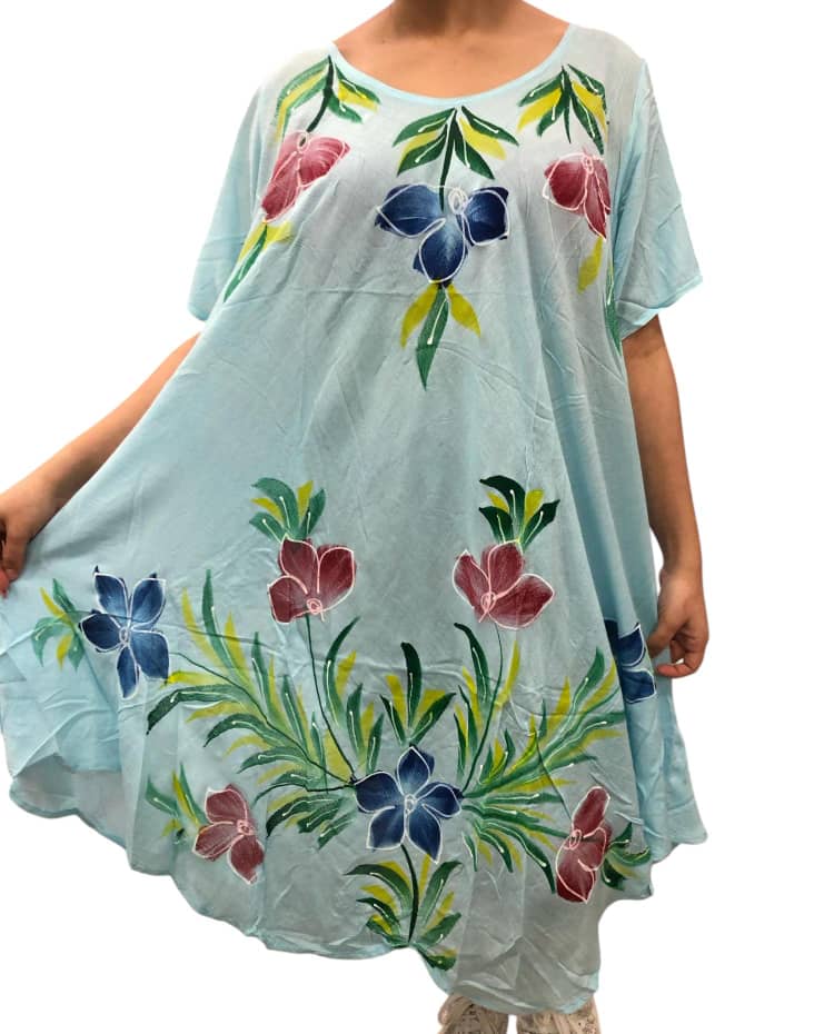 Bata Estampado Floreado con Mangas