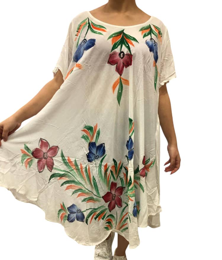 Bata Estampado Floreado con Mangas