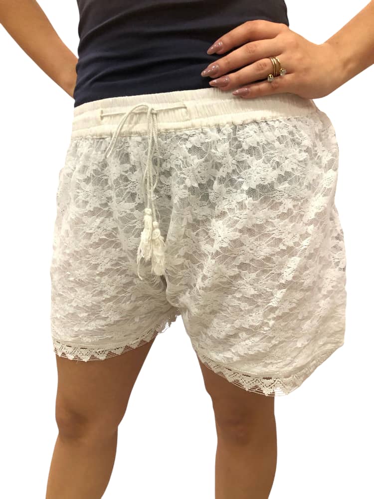 Short de Dama con Encajes y Tejidos