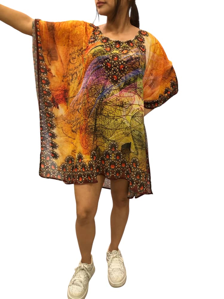 Guajira de Dama Estampado Digital con Piedras Brillantes