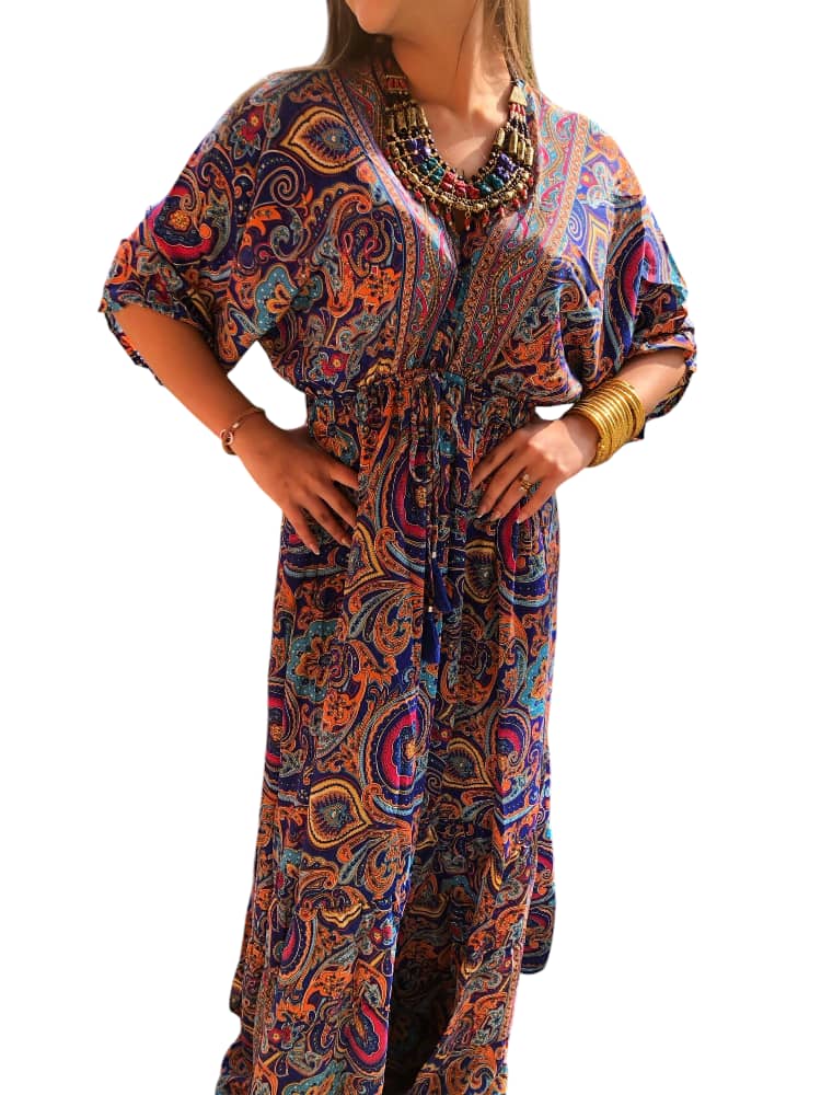 Vestido Estampado Largo Casual de Dama