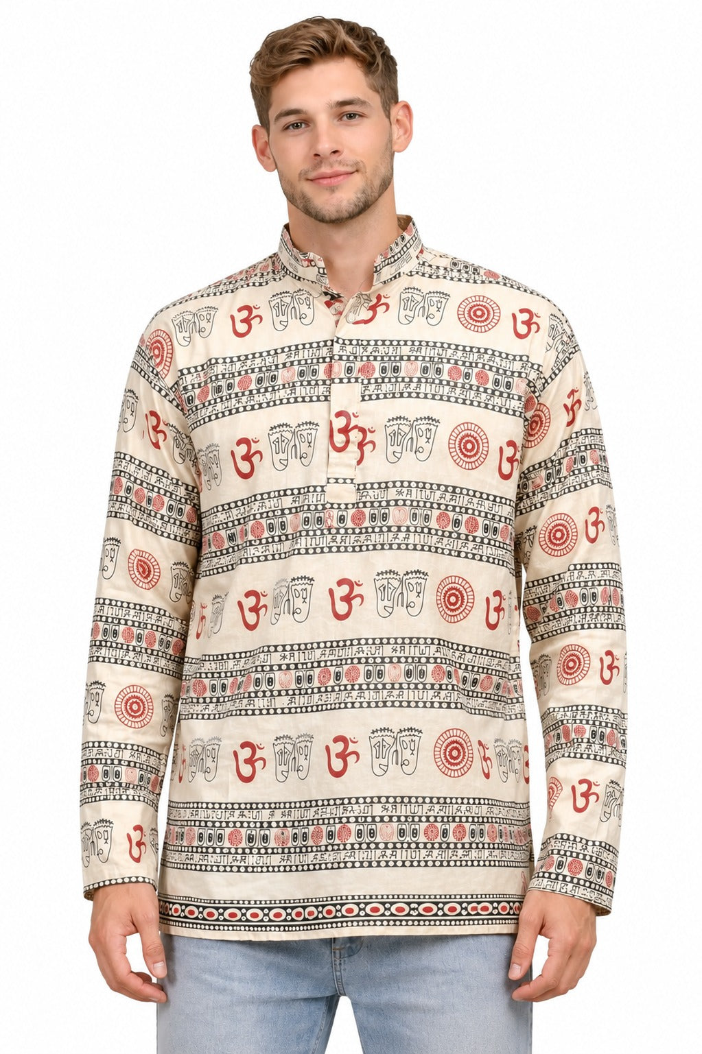 Camisa de Hombre Estampado Om Kurta