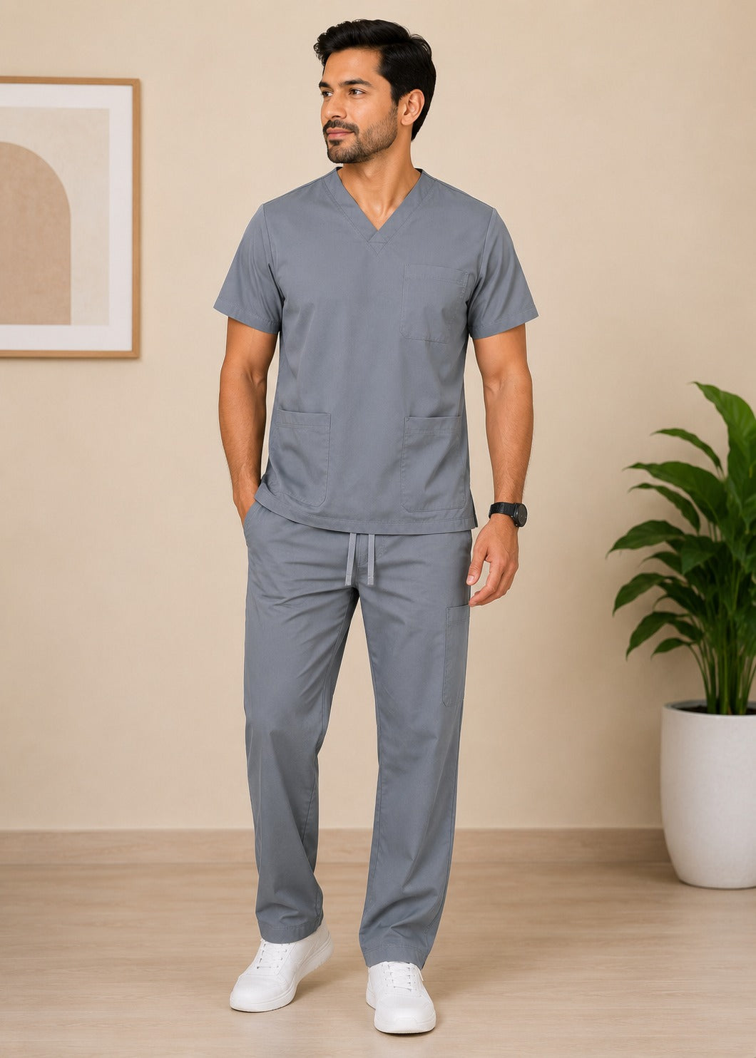 Conjunto uniformes gris (bota recta) unisex