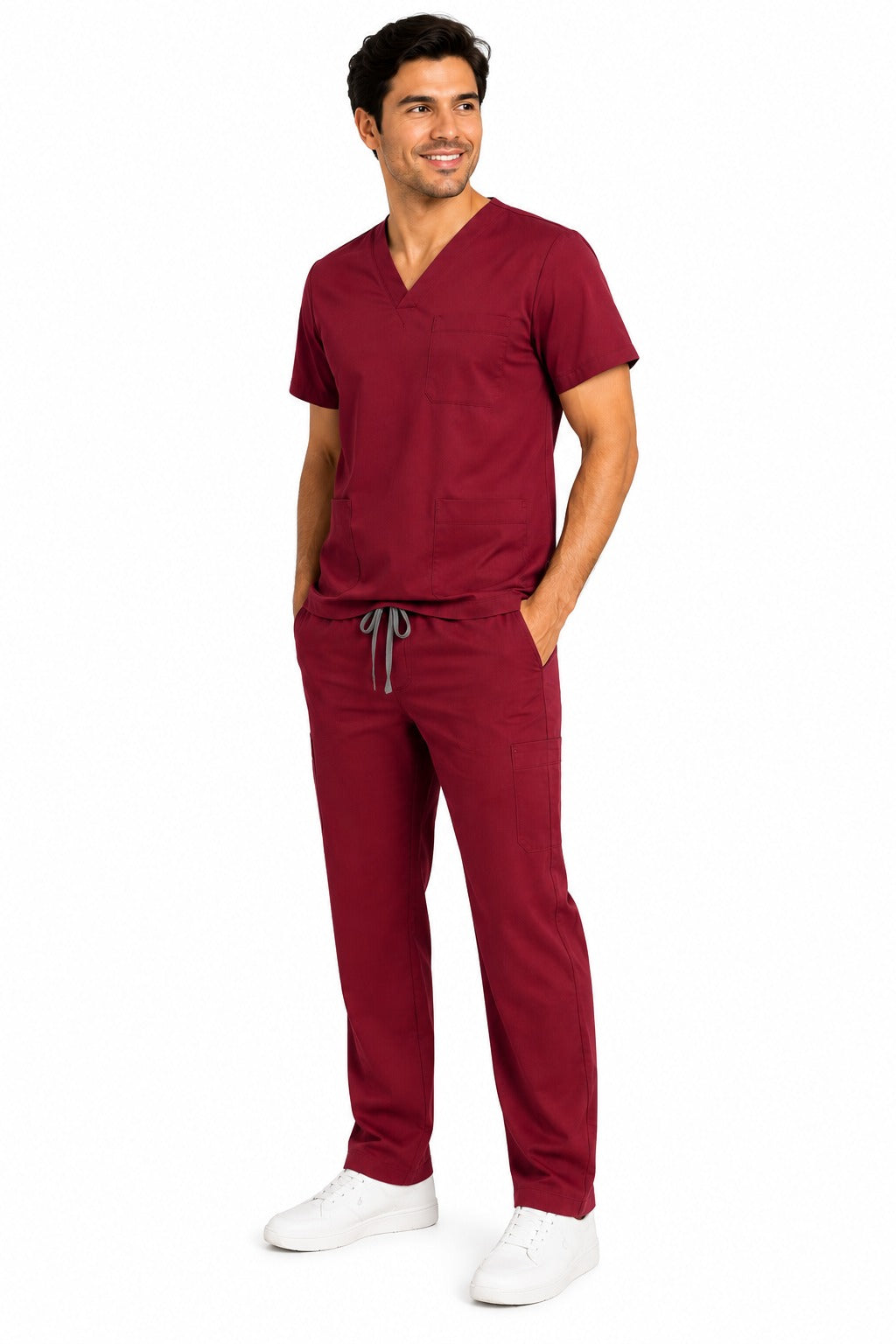 Conjunto uniforme vinotinto (bota recta) unisex