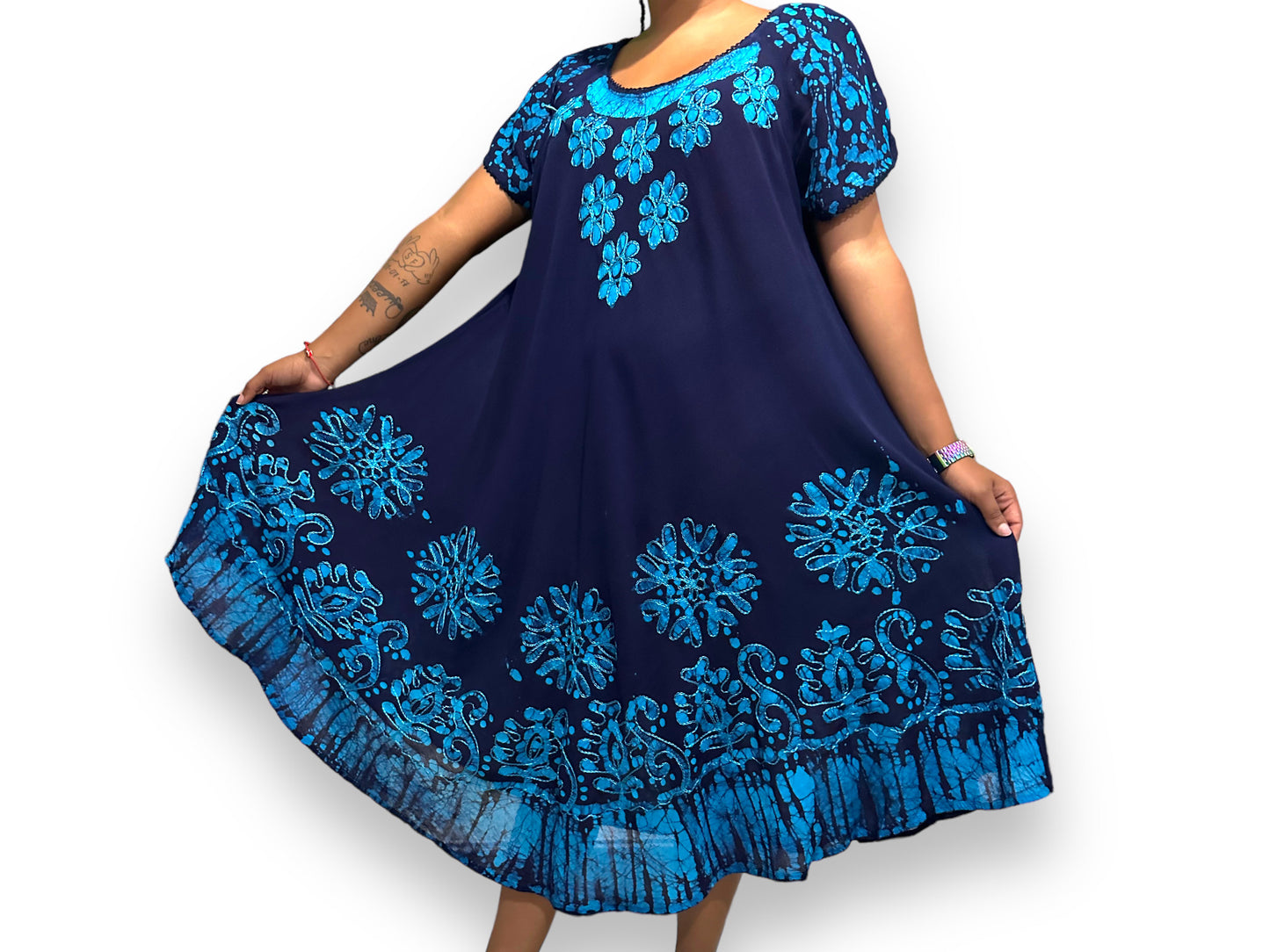 Bata de Dama Estampada con Mangas India