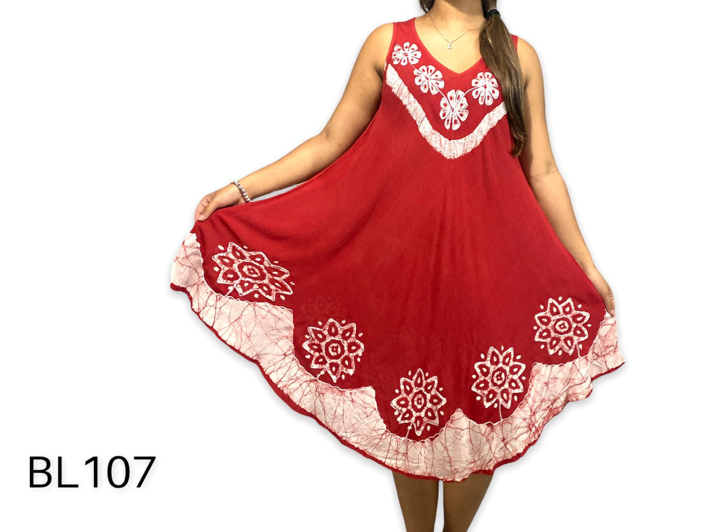 Bata Estampada de Dama sin Mangas