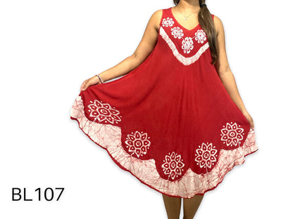 Bata Estampada de Dama sin Mangas