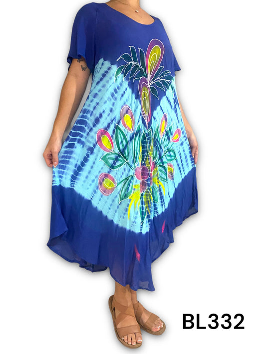 Bata de Dama Estampada con Mangas