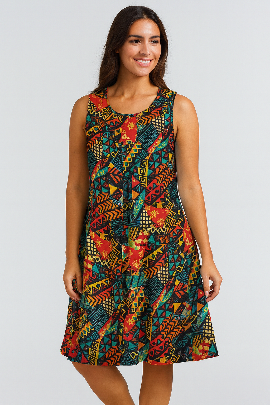 Vestido de Dama Estamapado Carnaval Afrocaribeño