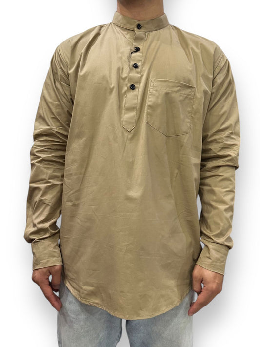 Camisa Kurta Unicolor de Hombre Khakhi GK402