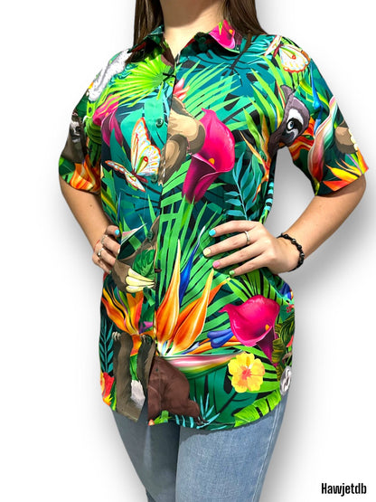 Camisa de Dama Estilo Hawaiana