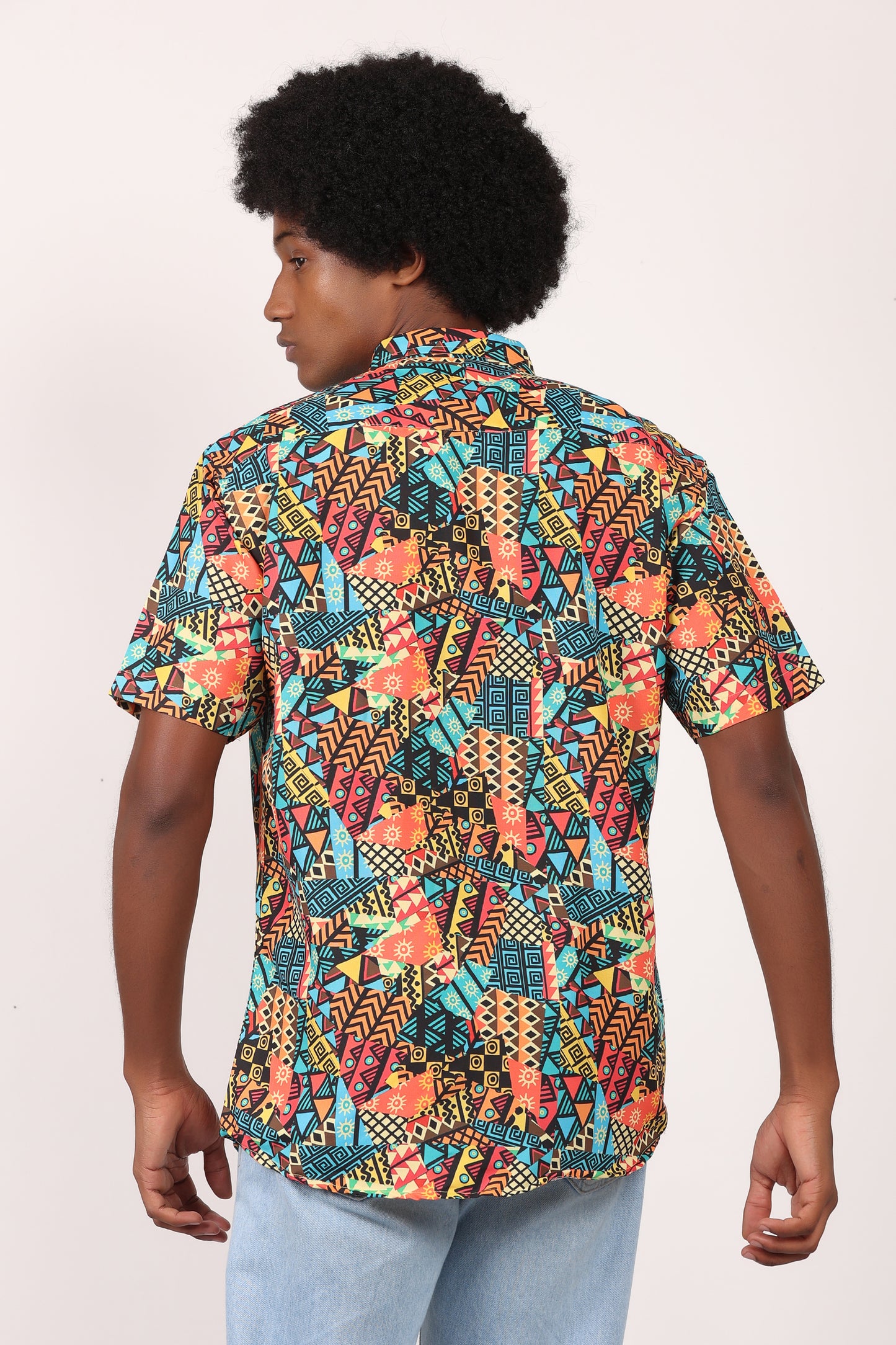 Camisa de Hombre Afrocaribeño Carnaval de Botones