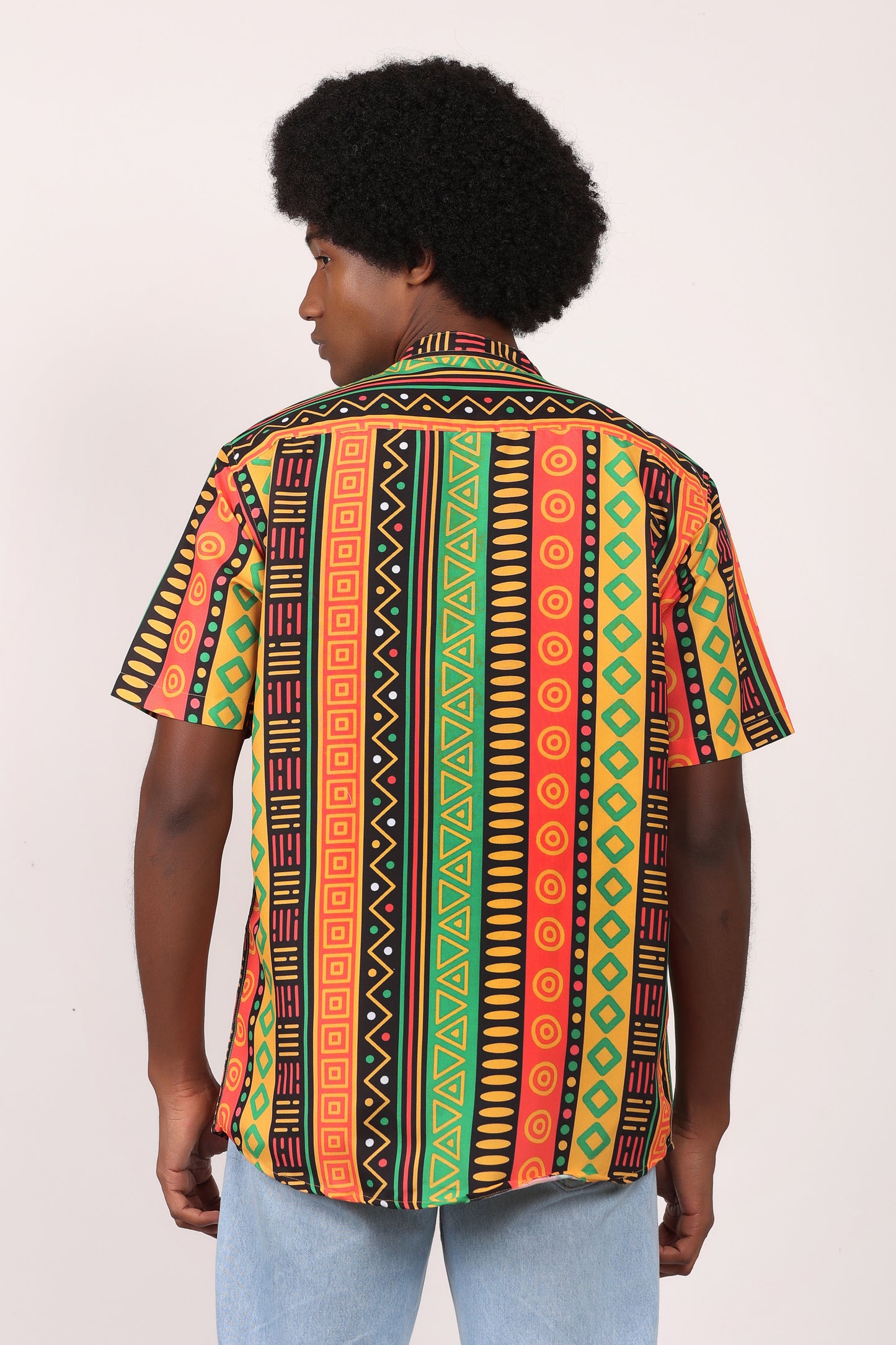 Camisa de Hombre Afrocaribeño Carnaval Cuello Chino