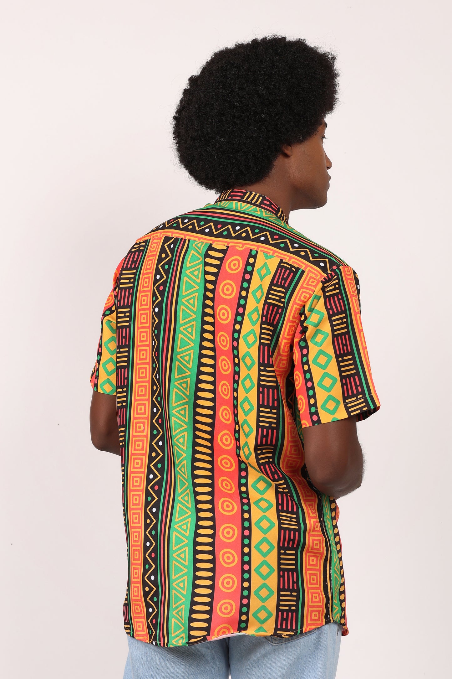 Camisa de Hombre Afrocaribeño Carnaval Cuello Chino