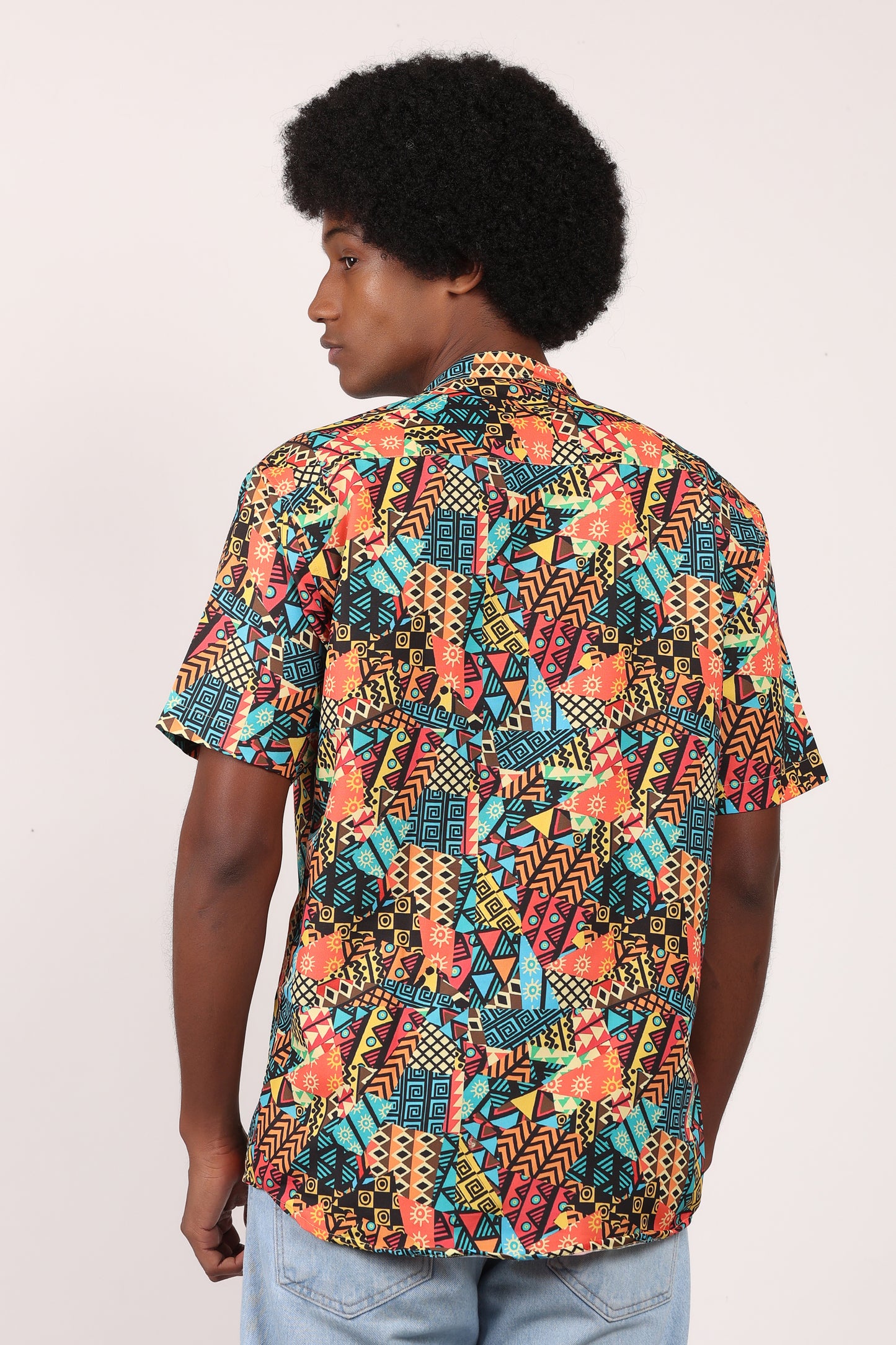 Camisa de Hombre Afrocaribeño Carnaval Cuello Chino
