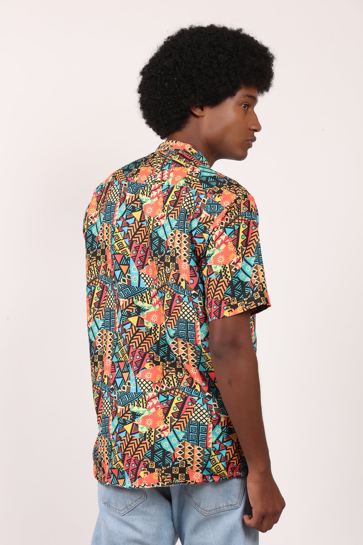 Camisa de Hombre Afrocaribeño Carnaval Cuello Chino