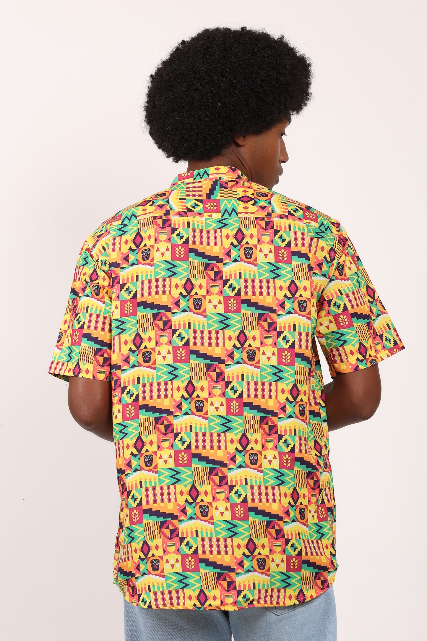 Camisa de Hombre Afrocaribeño Carnaval Cuello Chino