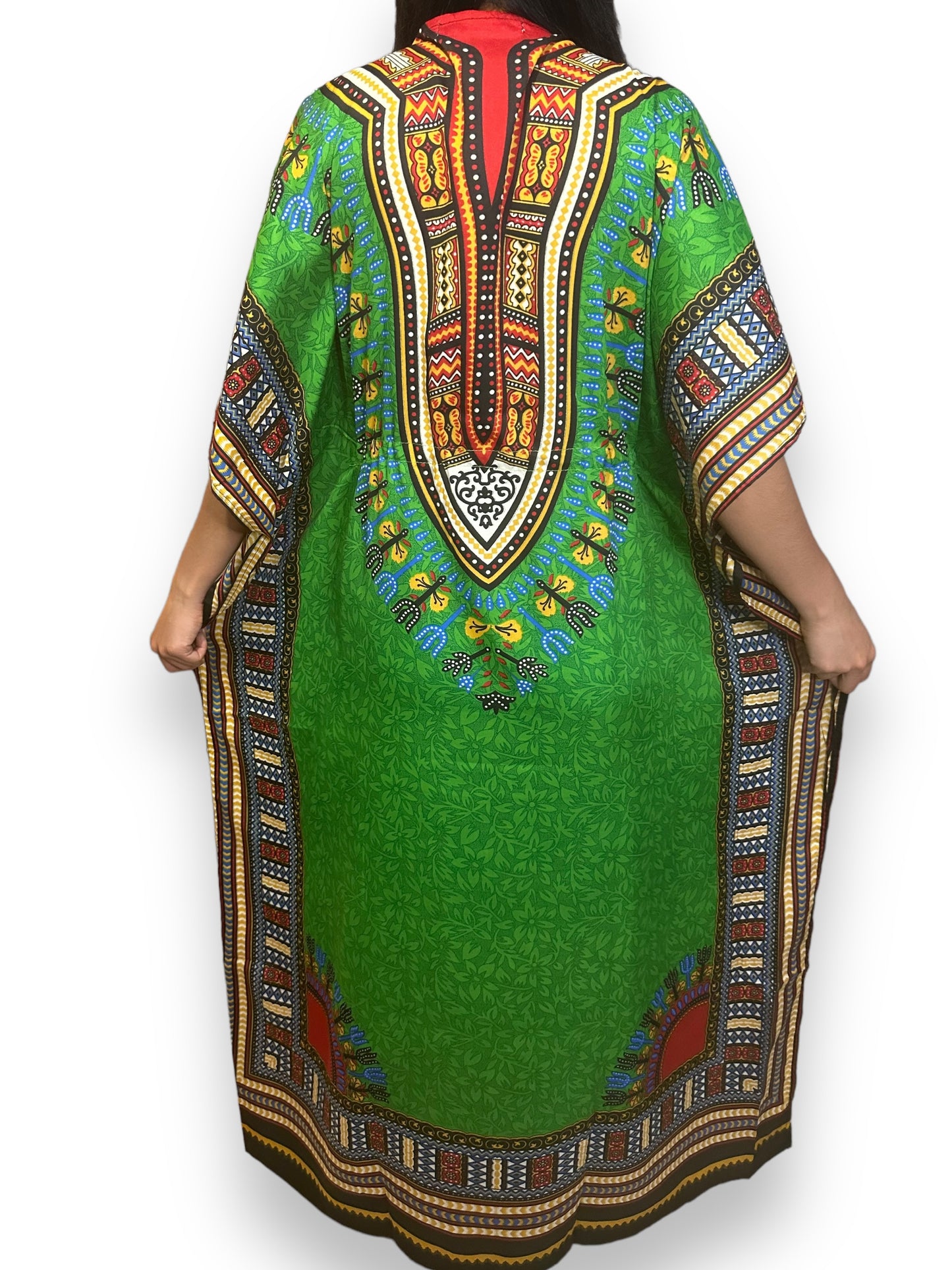 Vestido Largo Estampado Afrocaribeño Verde