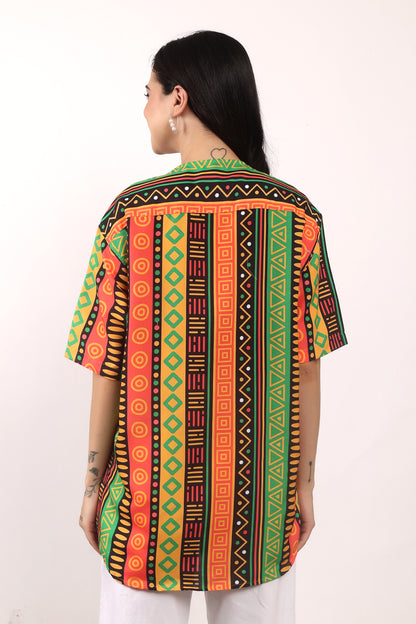 Blusa Afrocaribeña de Dama Estampado Afrocaribeño Carnaval