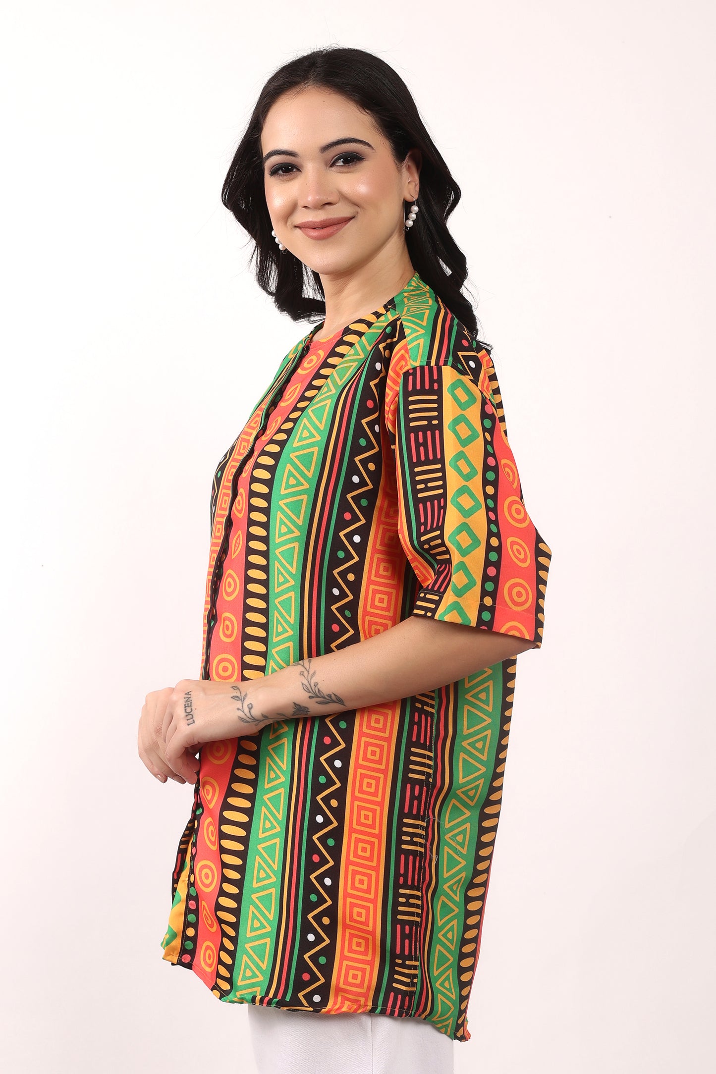 Blusa Afrocaribeña de Dama Estampado Afrocaribeño Carnaval