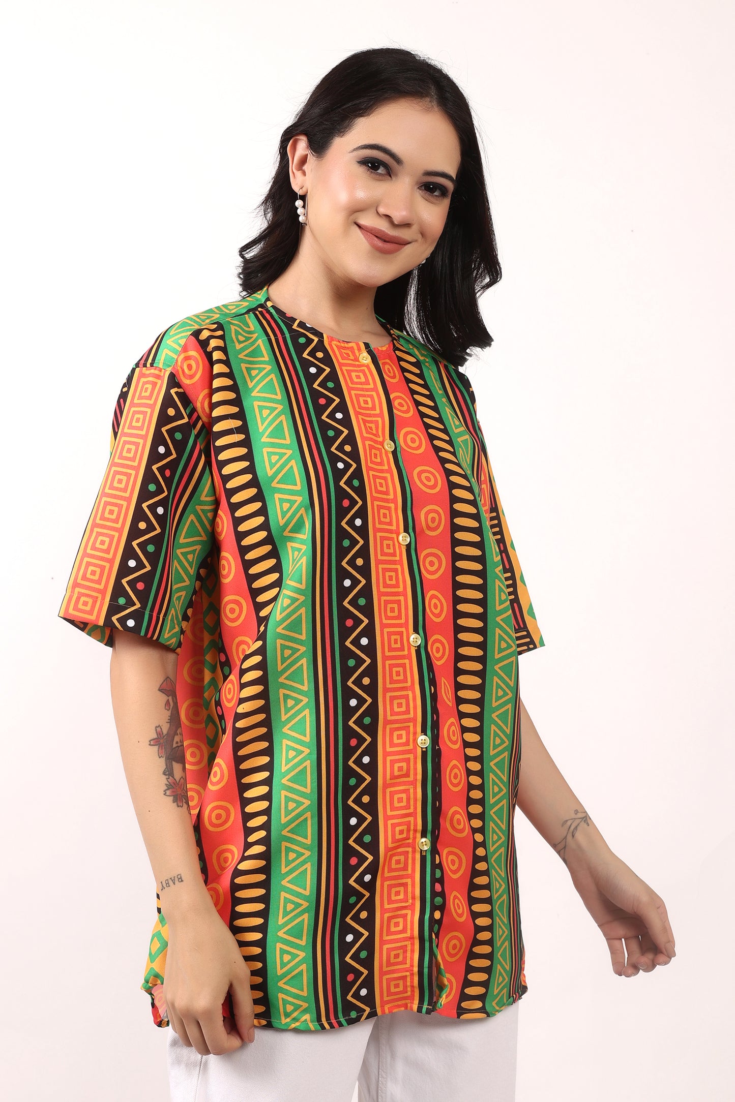 Blusa Afrocaribeña de Dama Estampado Afrocaribeño Carnaval