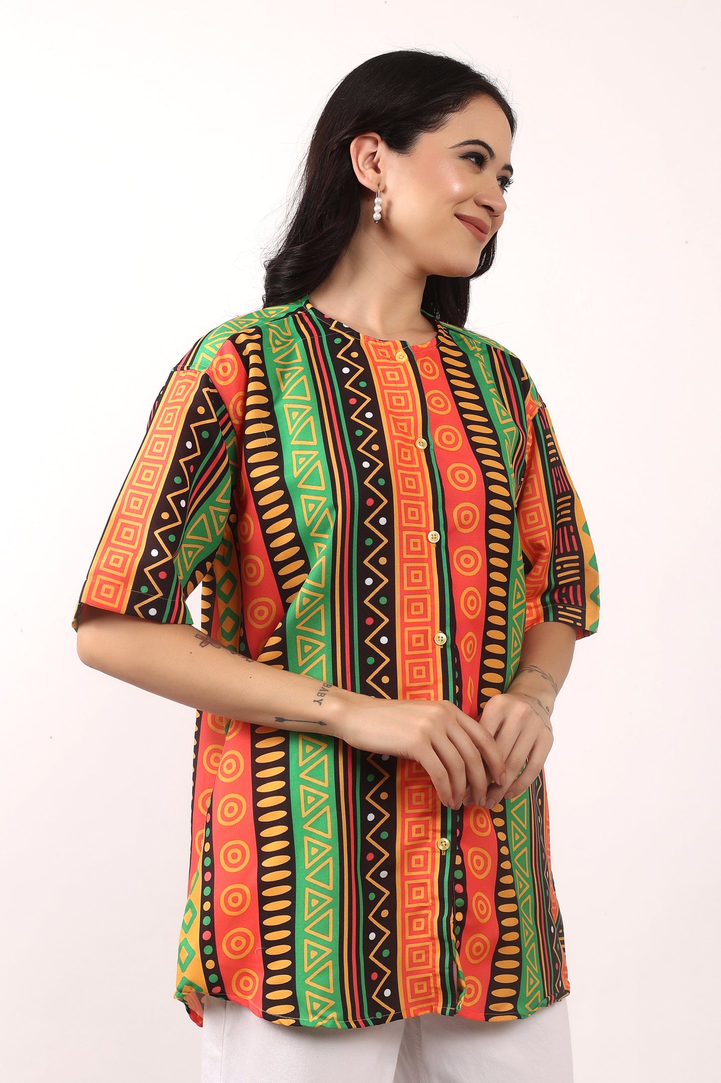 Blusa Afrocaribeña de Dama Estampado Afrocaribeño Carnaval