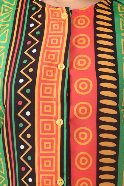 Blusa Afrocaribeña de Dama Estampado Afrocaribeño Carnaval