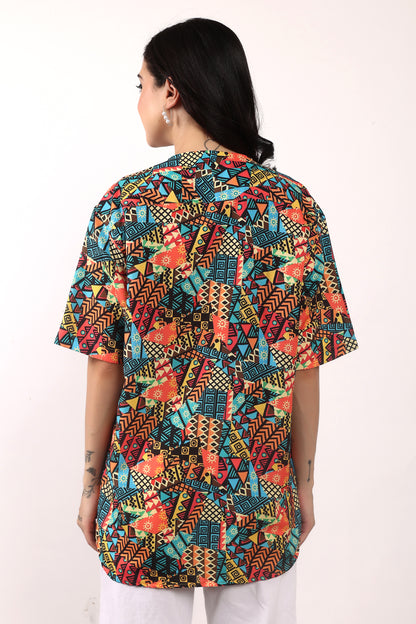 Blusa Afrocaribeña de Dama Estampado Afrocaribeño Carnaval