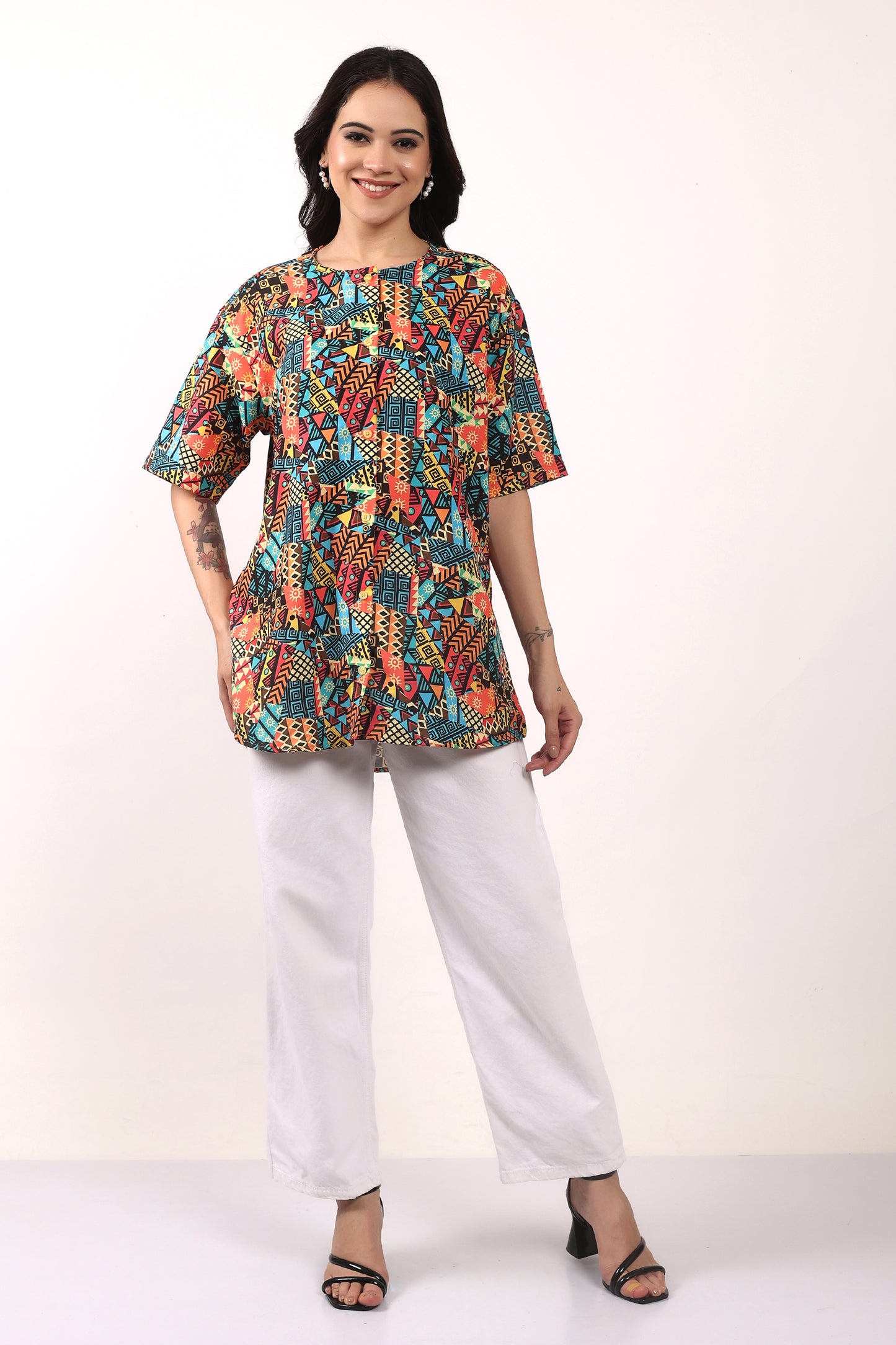 Blusa Afrocaribeña de Dama Estampado Afrocaribeño Carnaval