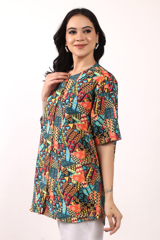 Blusa Afrocaribeña de Dama Estampado Afrocaribeño Carnaval