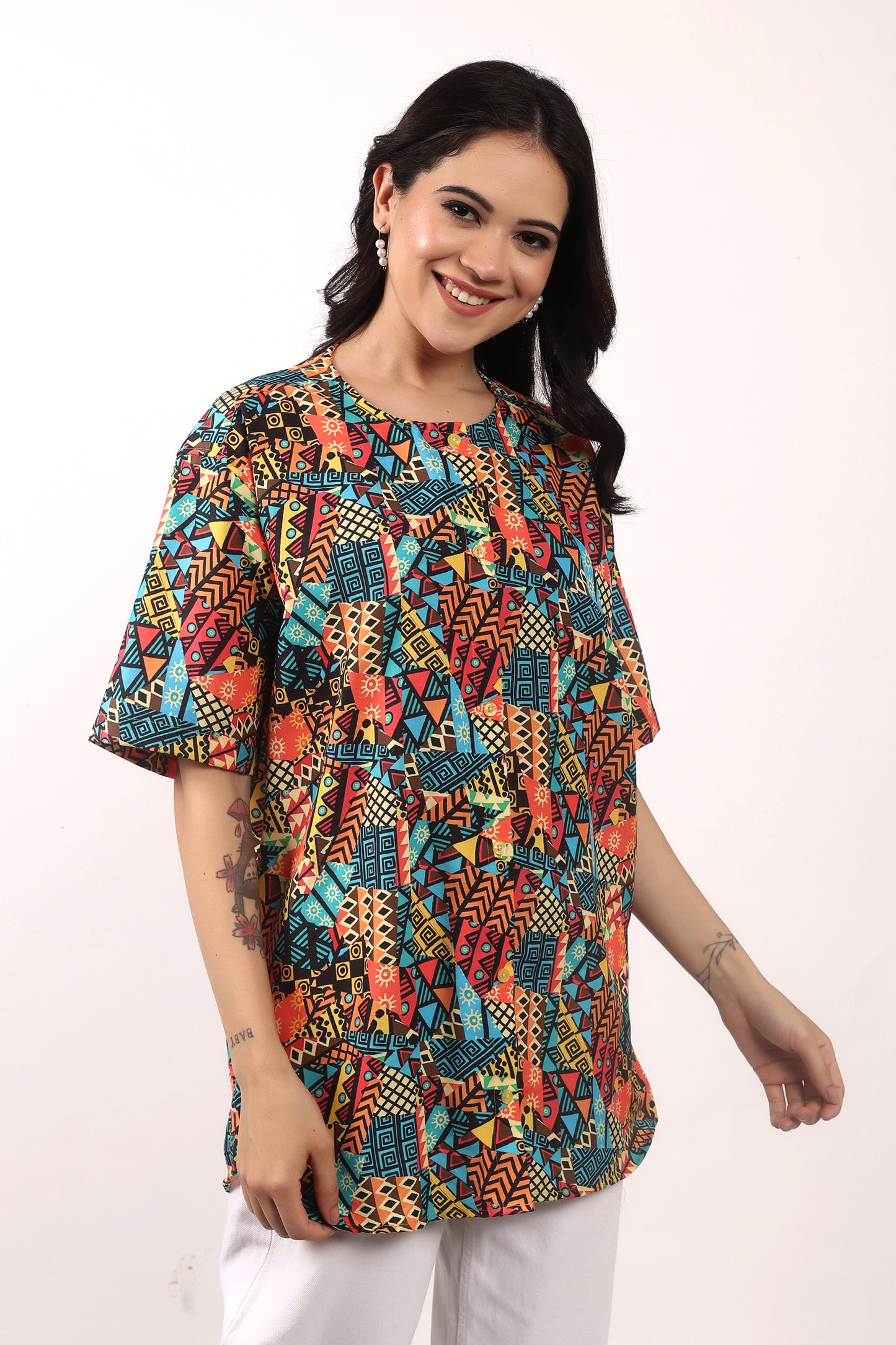 Blusa Afrocaribeña de Dama Estampado Afrocaribeño Carnaval