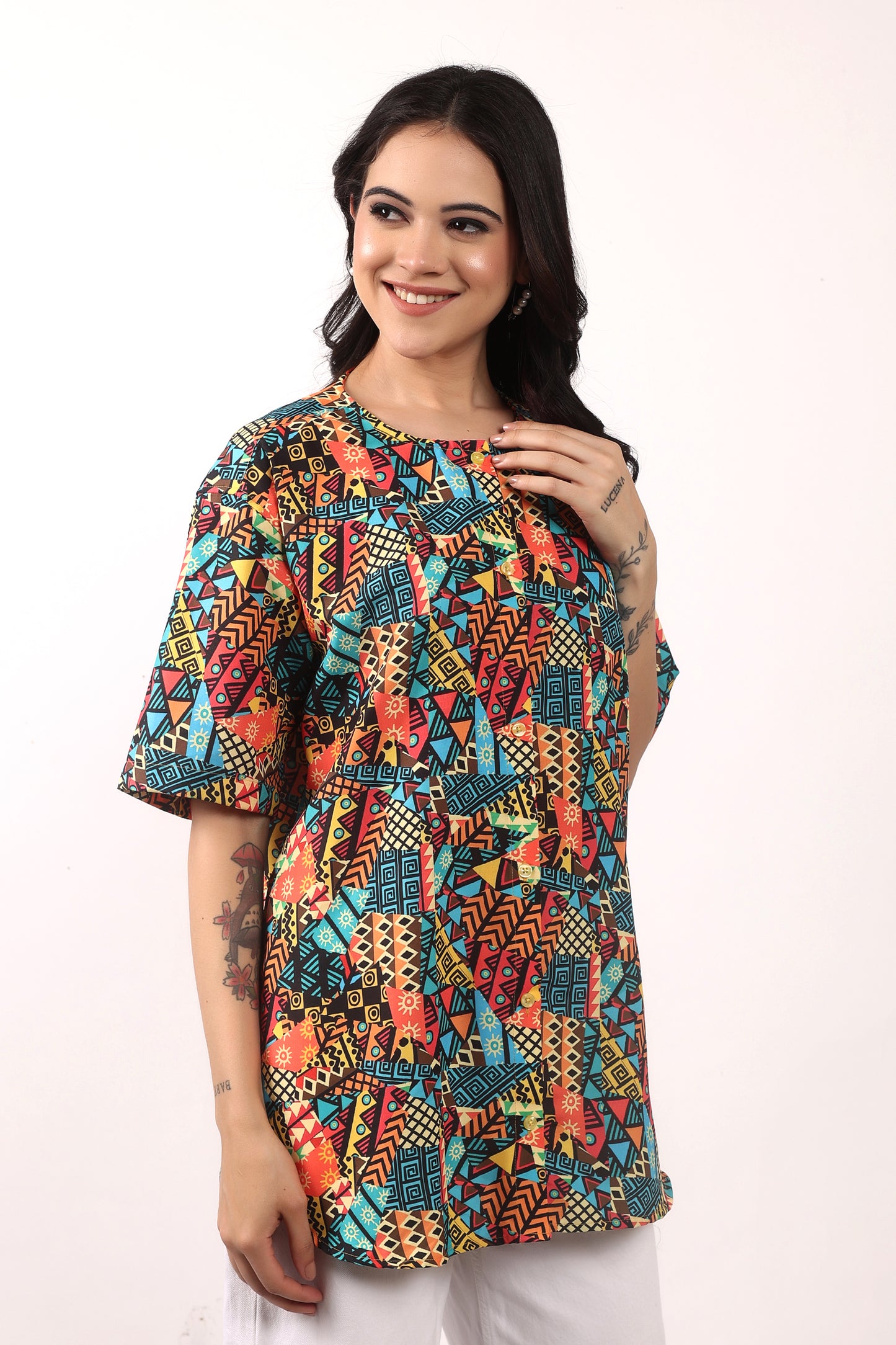 Blusa Afrocaribeña de Dama Estampado Afrocaribeño Carnaval