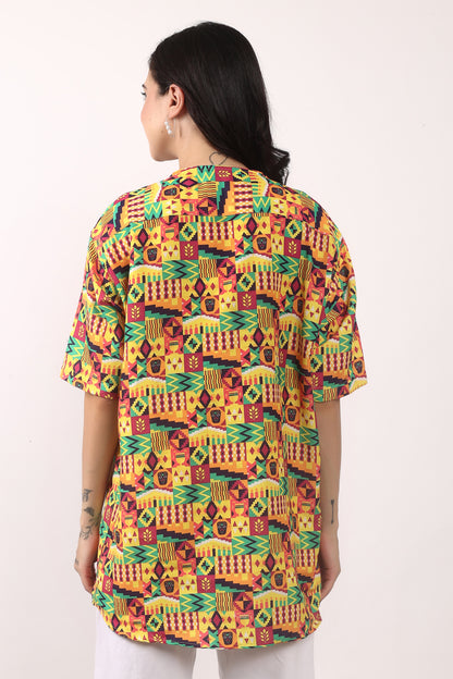 Blusa Afrocaribeña de Dama Estampado Afrocaribeño Carnaval