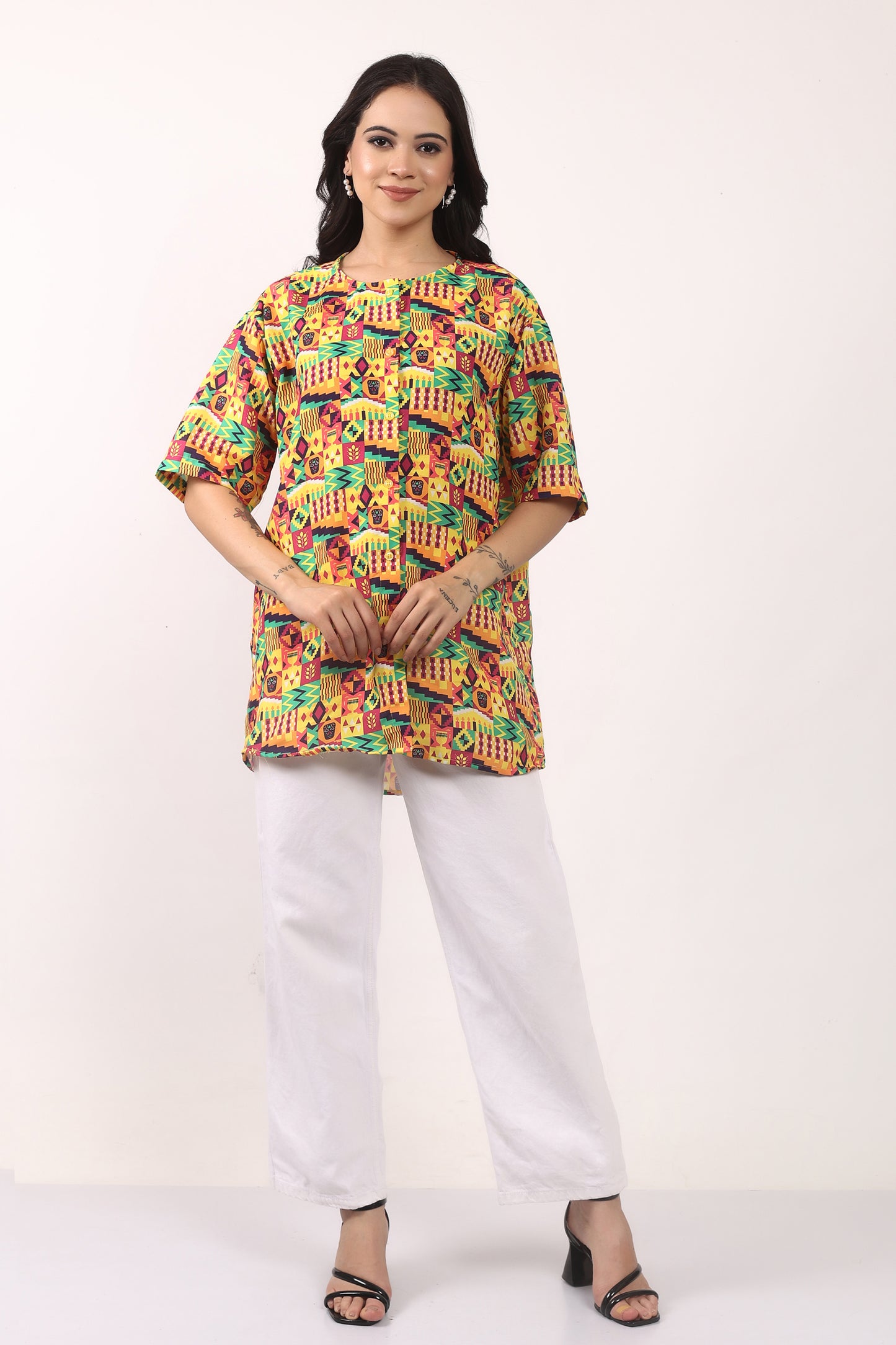 Blusa Afrocaribeña de Dama Estampado Afrocaribeño Carnaval