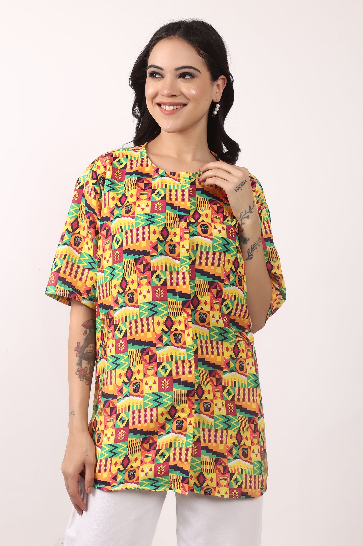 Blusa Afrocaribeña de Dama Estampado Afrocaribeño Carnaval