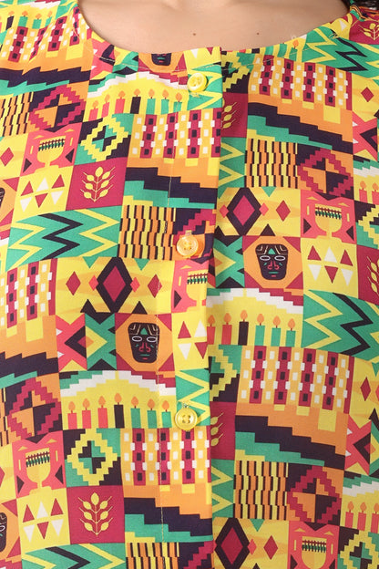 Blusa Afrocaribeña de Dama Estampado Afrocaribeño Carnaval