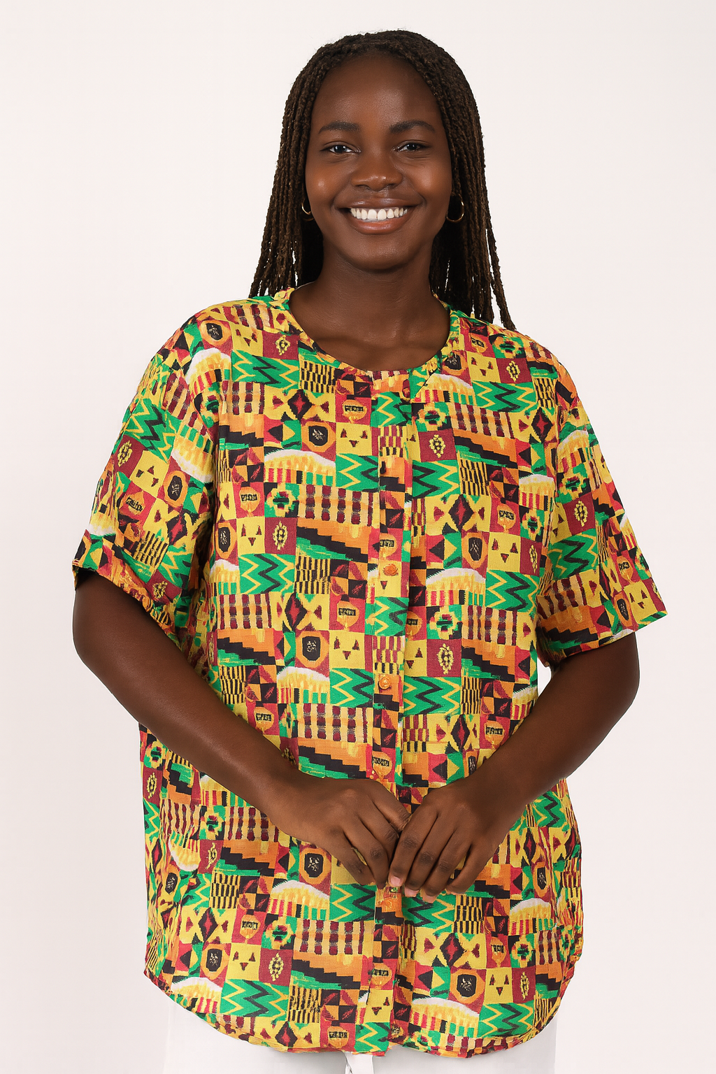 Blusa Afrocaribeña de Dama Estampado Afrocaribeño Carnaval