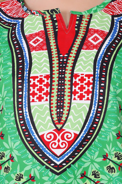 Blusa de Dama Estampado Carnaval Afrocaribeño Verde