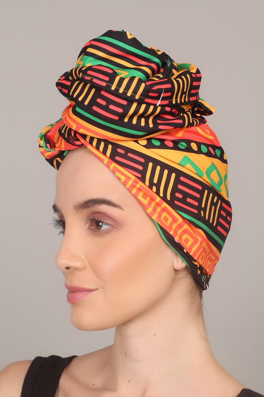Turbante de Adulto Estampado Afrocaribeño Carnaval