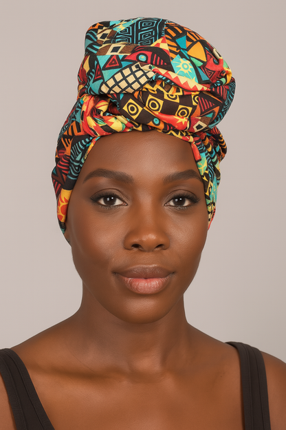 Turbante de Adulto Estampado Afrocaribeño Carnaval