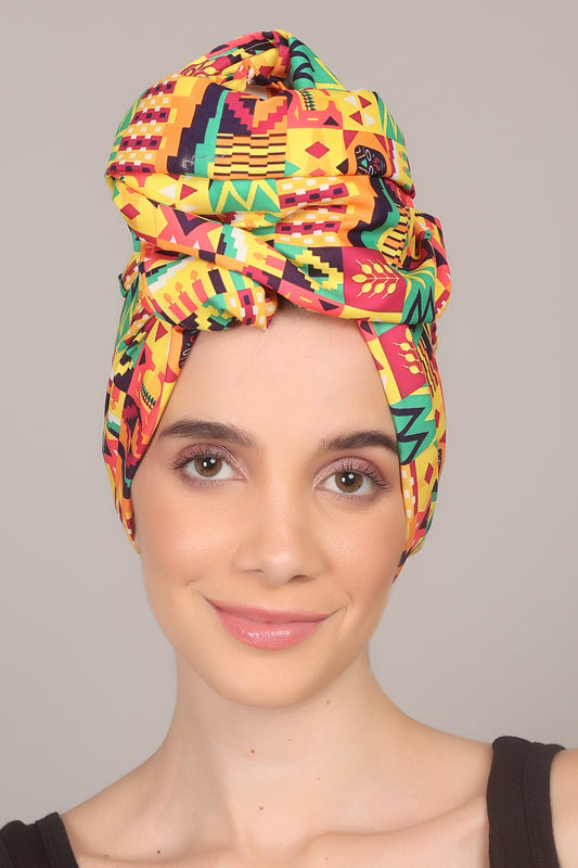 Turbante de Adulto Estampado Afrocaribeño Carnaval