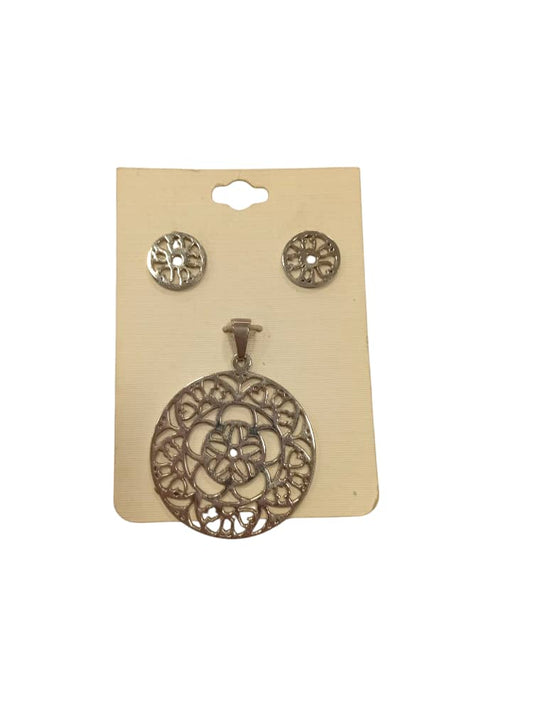Set de Zarcillos y Dije Acero Inoxidable