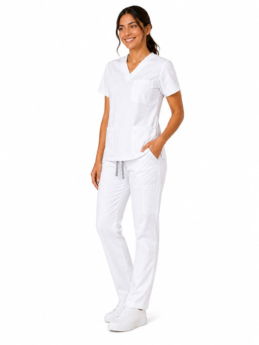 Conjunto uniforme blanco (bota recta) unisex